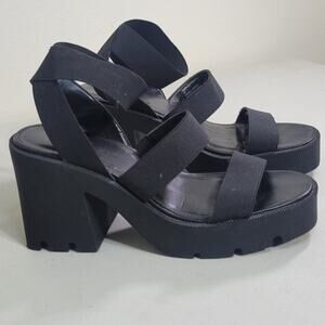 Madden Girl Sandals Womens 10 Black Chunky Platform Sandals Goth Y2K Witchy Edgy